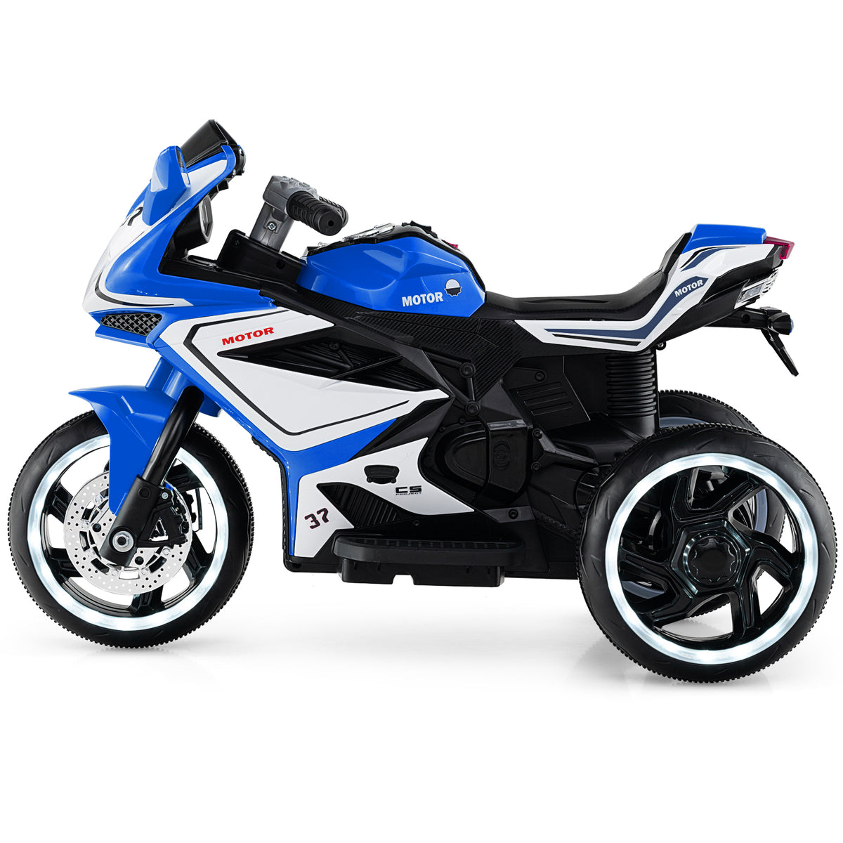 Kids Ride on Motorcycle 6V Battery Powered Mini Electric Motorbike with LED Lights-Navy