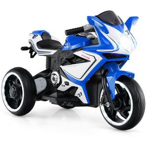 Kids Ride on Motorcycle 6V Battery Powered Mini Electric Motorbike with LED Lights-Navy