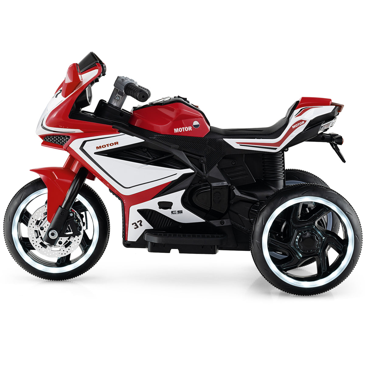 Kids Ride on Motorcycle 6V Battery Powered Mini Electric Motorbike with LED Lights-Red