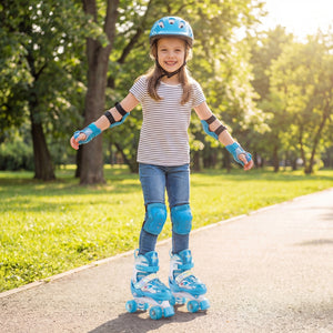 Kids Roller Skates for Girls Boys with Light-up Wheels and Safety Protection-Navy