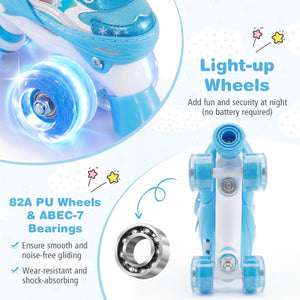 Kids Roller Skates for Girls Boys with Light-up Wheels and Safety Protection-Navy