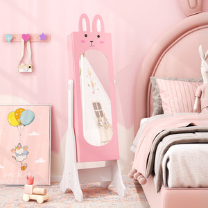 Kids Room Furniture Set with Princess Vanity Table and Chair-Pink