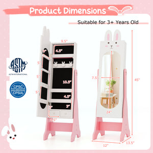 Kids Room Furniture Set with Princess Vanity Table and Chair-White