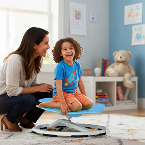 Kids Sensory Swivel Chair Elephant 360° Spinning Chair with Non-Slip Metal Base-Light Blue