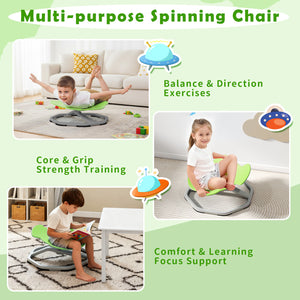 Kids Sensory Swivel Chair Elephant 360° Spinning Chair with Non-Slip Metal Base-Green