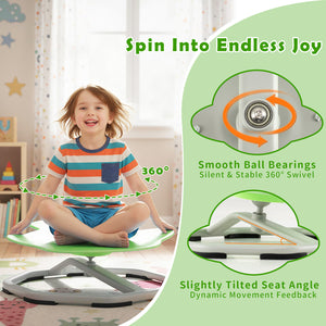 Kids Sensory Swivel Chair Elephant 360° Spinning Chair with Non-Slip Metal Base-Green