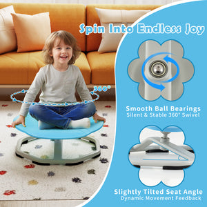 Kids Sensory Swivel Chair Cat Claw 360° Spinning Chair with Non-Slip Metal Base-Blue
