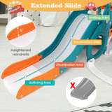 5-in-1 Kids Slide and Swing Set with Mini Bus and Basketball Hoop-Multicolor