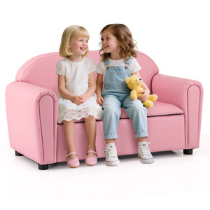 Kids Sofa Armrest Chair with Storage Function-Pink