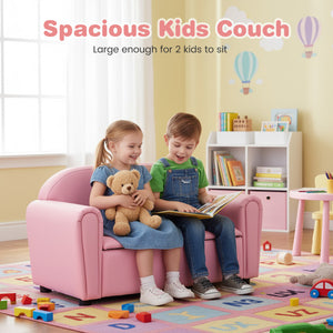 Kids Sofa Armrest Chair with Storage Function-Pink