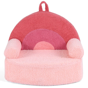 Kids Sofa Toddler Foam Couch with Soft Fleece Fabric Cover-Pink