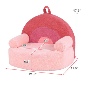 Kids Sofa Toddler Foam Couch with Soft Fleece Fabric Cover-Pink