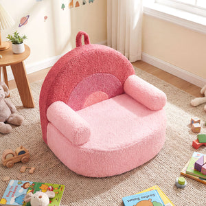 Kids Sofa Toddler Foam Couch with Soft Fleece Fabric Cover-Pink