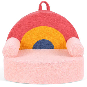 Kids Sofa Toddler Foam Couch with Soft Fleece Fabric Cover-Red