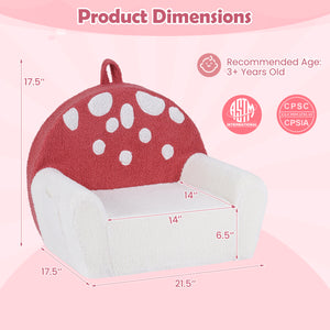 Kids Sofa Toddler Foam Couch with Soft Fleece Fabric Cover-Beige & Red