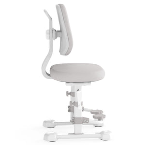 Kids Study Chair with Adjustable Double Backrest and Footrest-Gray