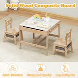 Kids Table and Chairs Set with Reversible Whiteboard-Robot-shaped
