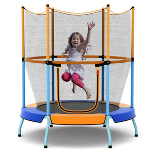48" Toddler Trampoline with Safety Enclosure Net-Orange