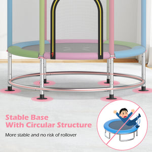 55" Kids Trampoline Gift for for 3-6 Years Old Boys and Girls-Pink