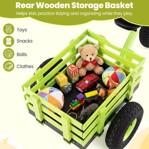 Kids Tricycle with 15 Inch Inflatable Rubber Tires -Green