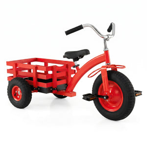 Kids Tricycle with 15 Inch Inflatable Rubber Tires-Red