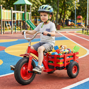 Kids Tricycle with 15 Inch Inflatable Rubber Tires-Red