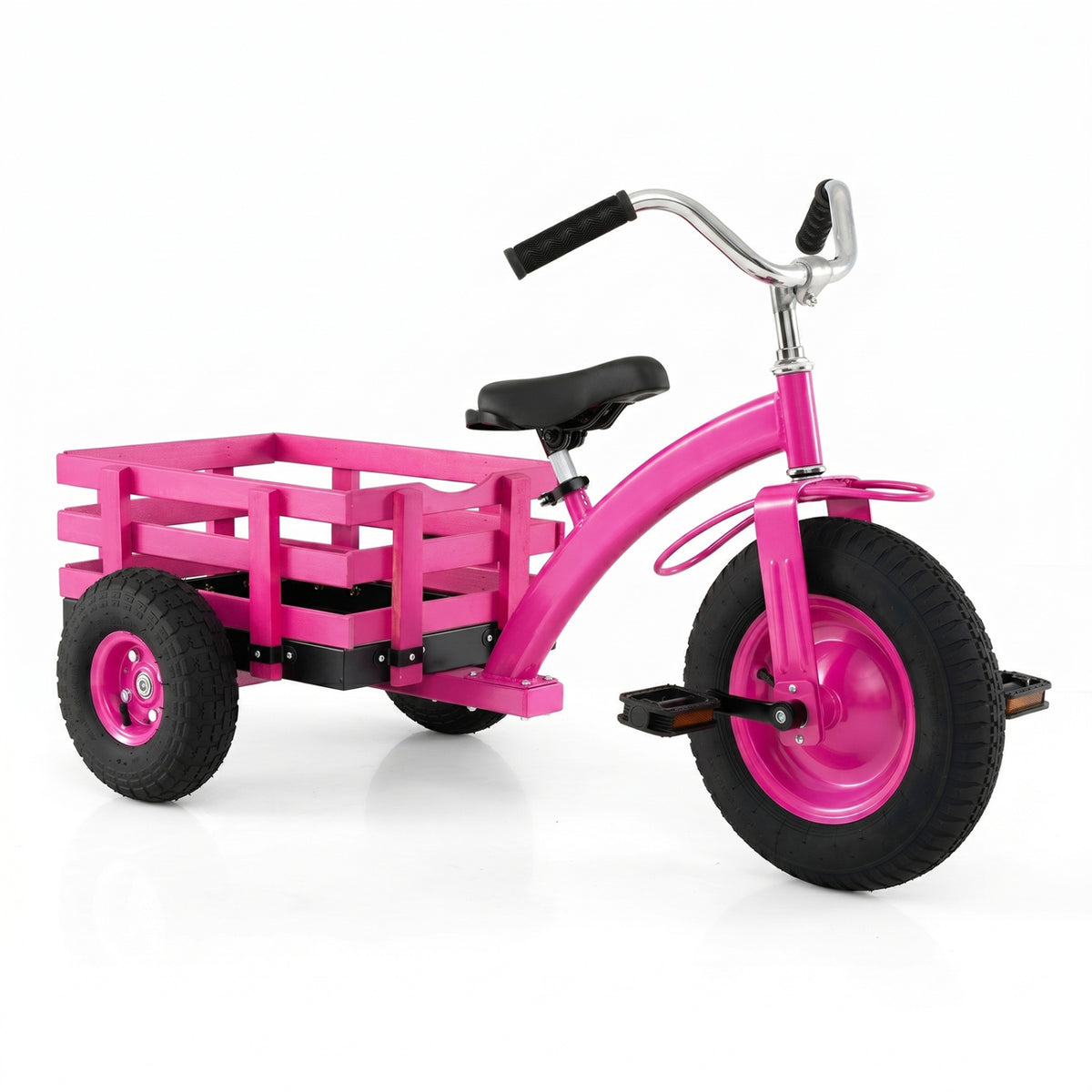Kids Tricycle with 15 Inch Inflatable Rubber Tires -Pink