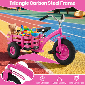 Kids Tricycle with 15 Inch Inflatable Rubber Tires -Pink
