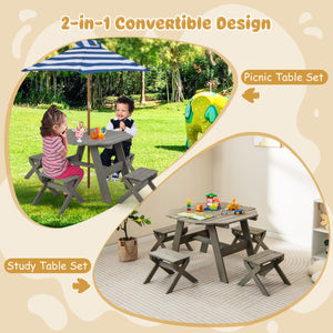 Kids Wooden Table Set for Children Aged 3+ Years-Gray