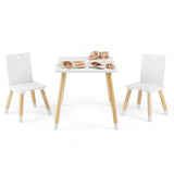 Kids Wooden Table and 2 Chairs Set-White