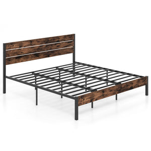 Full/King/Queen/Twin Size Bed Frame with High Headboard and Mute Bar-King Size