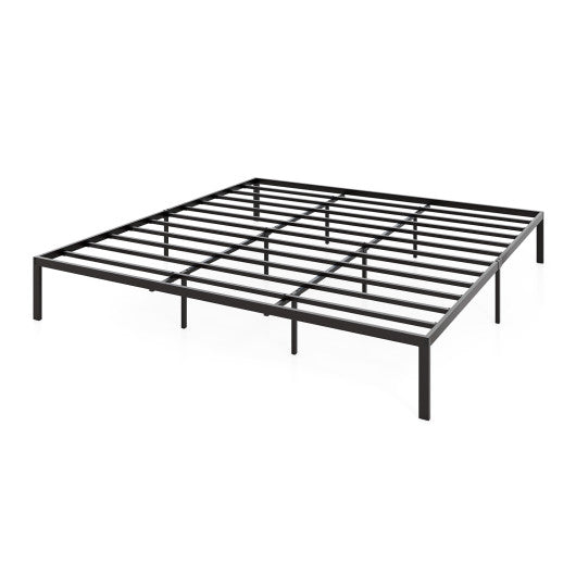 Full/Queen/King Size Metal Bed Frame Heavy Duty Support Slats Mattress Foundation-King Size