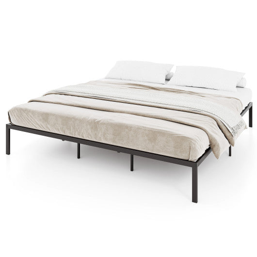 Full/Queen/King Size Metal Bed Frame Heavy Duty Support Slats Mattress Foundation-King Size