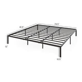 Full/Queen/King Size Metal Bed Frame Heavy Duty Support Slats Mattress Foundation-King Size