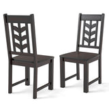 Kitchen Side Dining Chair Set of 2 with Rubber Wood Frame-Rustic Brown