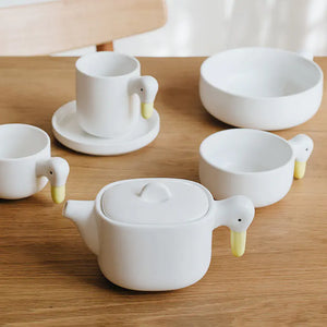 Creative Duckling Ceramic Bowl and Coffee Cup Set