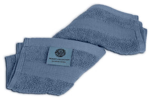 Resort Collection Soft Washcloth Face Body Towel Set 12 Pack Blue 12x12 Luxury