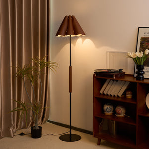 Floor Lamp with Leather Lampshade