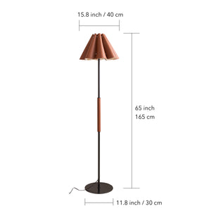 Floor Lamp with Leather Lampshade