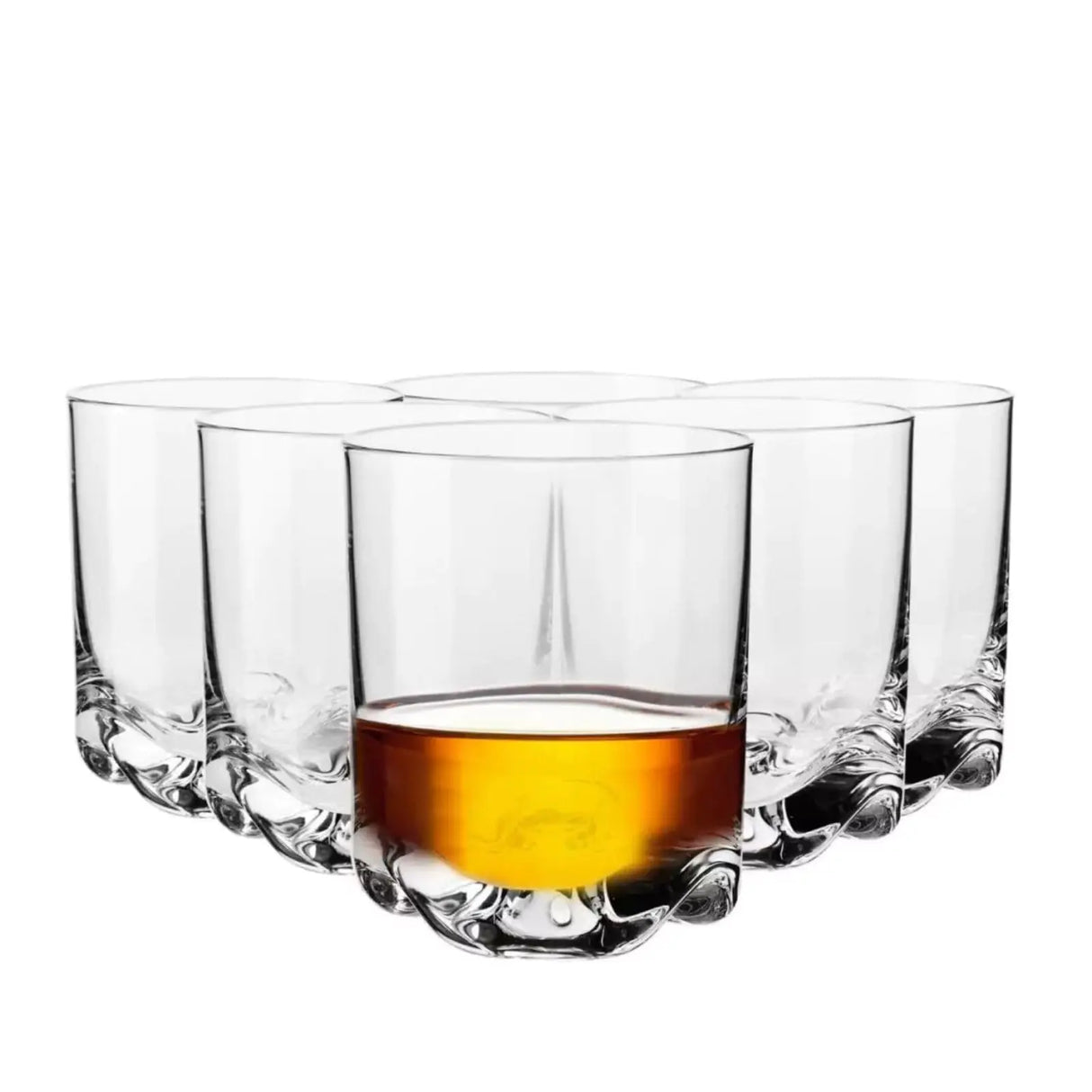 Krosno Whiskey Gin Tumbler Glasses | Set of 6 Glasses | 9.5 oz | Cocktail Glasses Drinking Gift Box | Perfect for Home Restaurants and Kitchen Set | Dishwasher Safe Tumblers