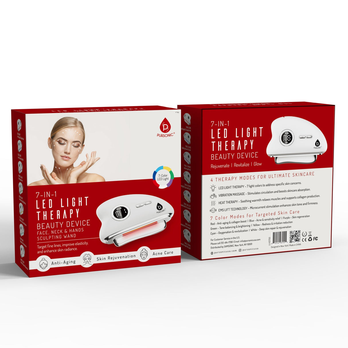 Pursonic 7-in-1 LED Light Therapy Beauty Wand by Pursonic