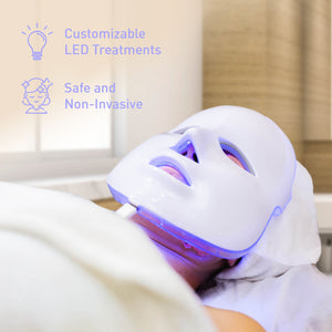 Pursonic LED Glow Set – 7-in-1 LED Light Therapy Face Mask + 7-in-1 LED Face & Neck Sculpting Wand by Pursonic