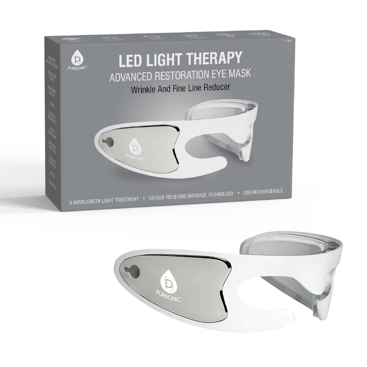 Pursonic LED Light Therapy Advanced Restoration Eye Mask – Anti-Aging, Collagen-Boosting, At-Home Treatment by Pursonic