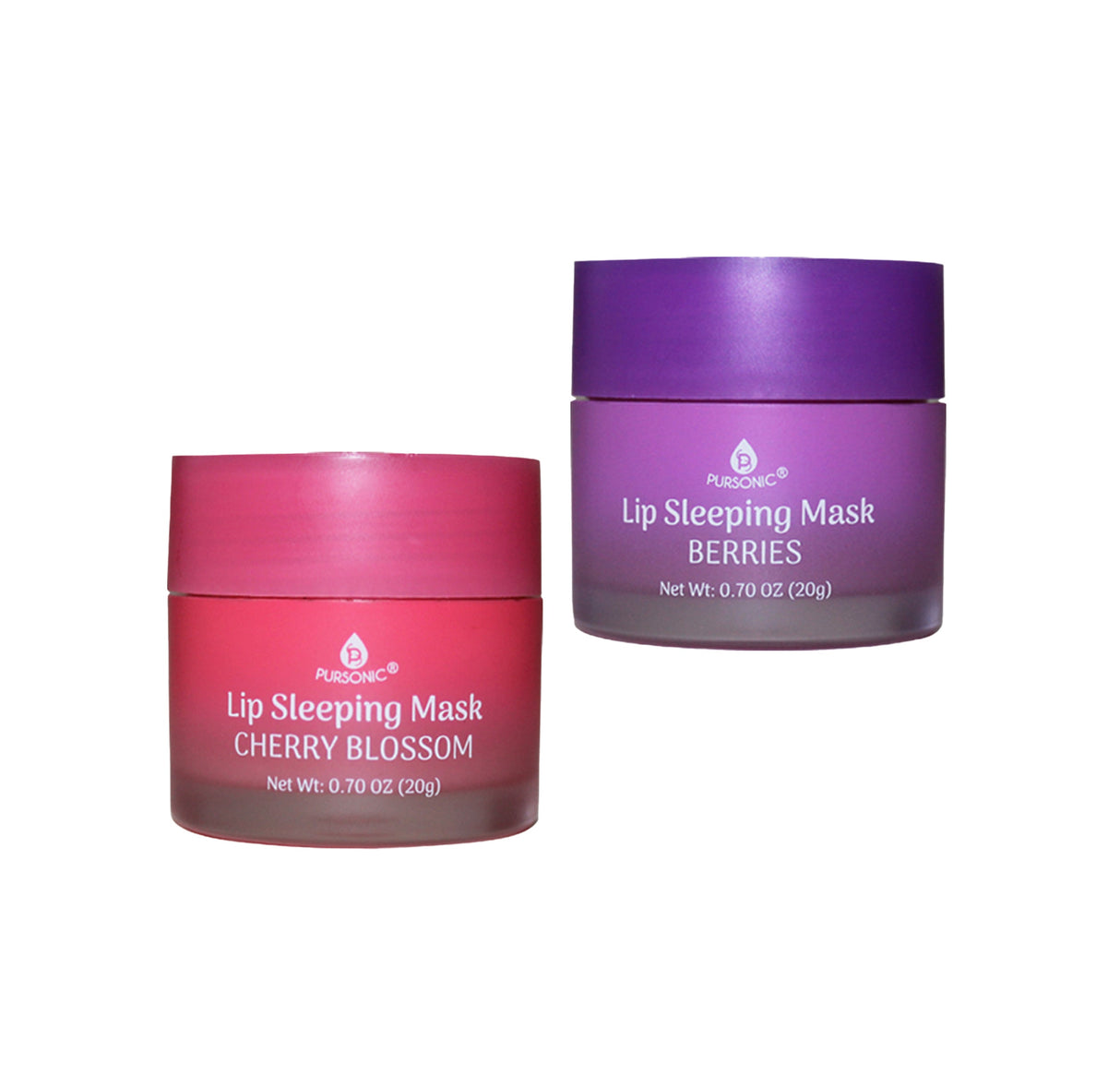 Lip Sleeping Mask 2 Pack- Cherry Blossom & Berries by Pursonic