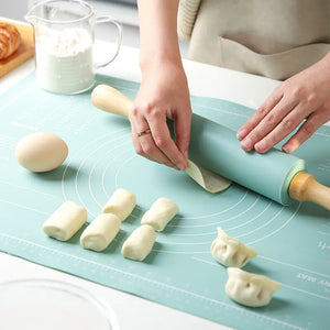Thick Non-Slip Rolling Pin and Large Non-Stick Mat