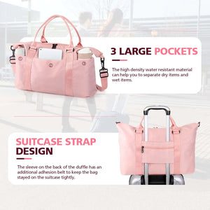 Travel Duffle Bag, Waterproof Weekender Bag Carry On Tote Bags for Women, Travel Essentials Sport Gym Bag for Men, Hospital Bag for Labor and Delivery, Overnight Bag Luggage Bag with Trolley Sleeve 01 Coral Pink