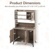 Large Cat Litter Box Enclosure with Display Storage Shelves-Oak