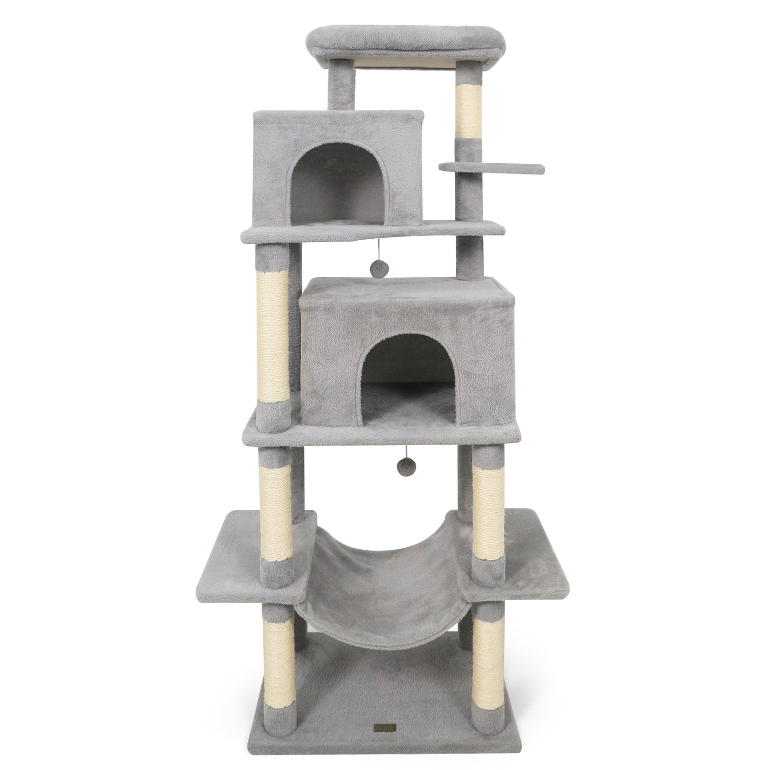 Large Cat Tree for Indoor Cats 70" Tall Cat Tower-Light Gray