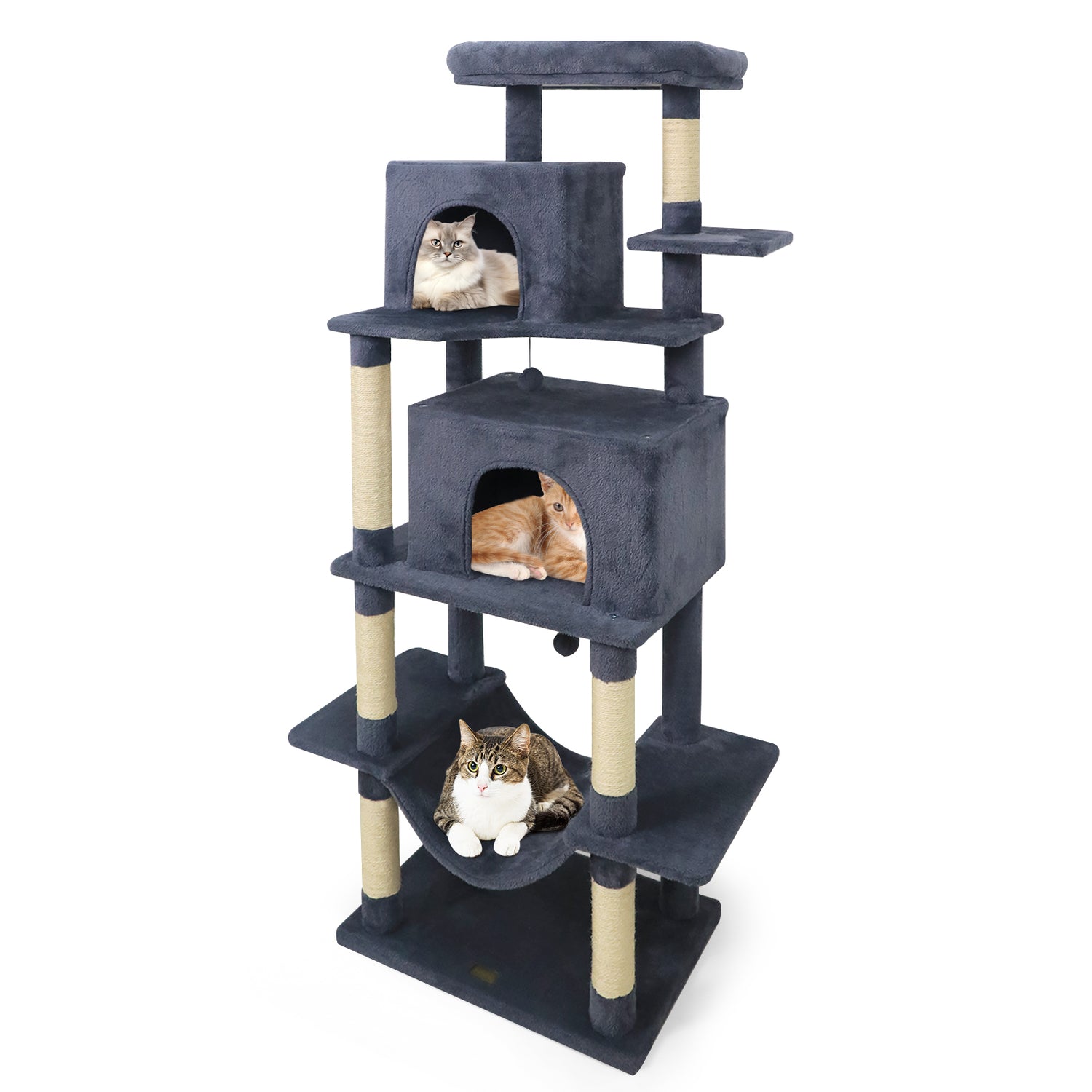 Large Cat Tree for Indoor Cats 70" Tall Cat Tower-Dark Gray