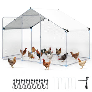9.8 x 6.7  Feet Large Metal Chicken Coop with Waterproof Cover